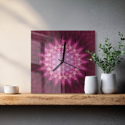 Pendule carrée en verre Abstraction