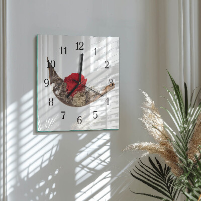 Horloge murale carrée Rose
