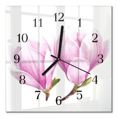 Pendule carrée en verre Magnolia