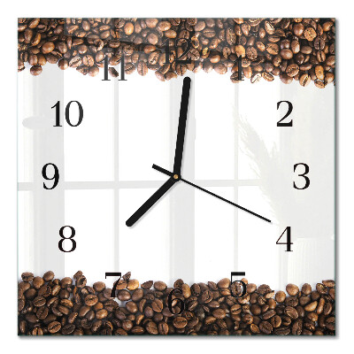 Horloge murale carrée Café en grains