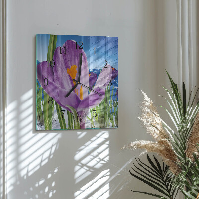 Pendule carrée en verre Printemps