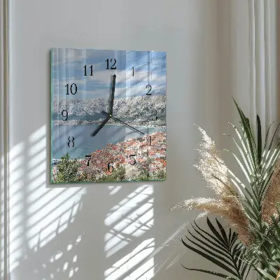 Pendule carrée en verre Baie