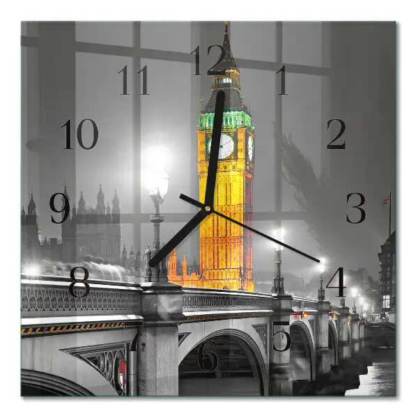 Pendule carrée en verre Big ben