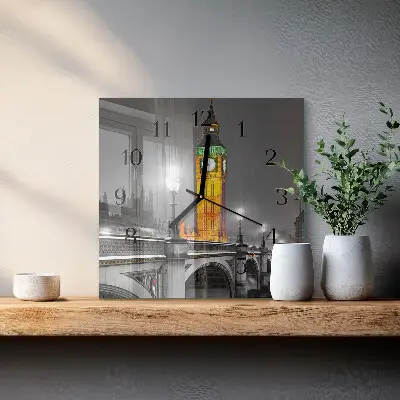 Pendule carrée en verre Big ben