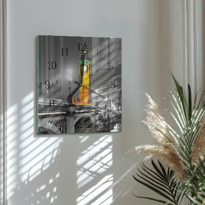Pendule carrée en verre Big ben