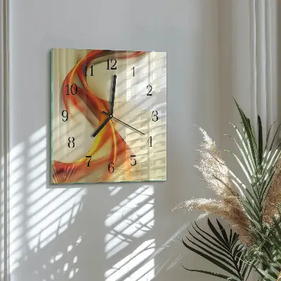 Pendule carrée en verre Abstraction