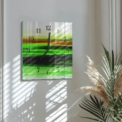 Pendule carrée en verre Abstraction