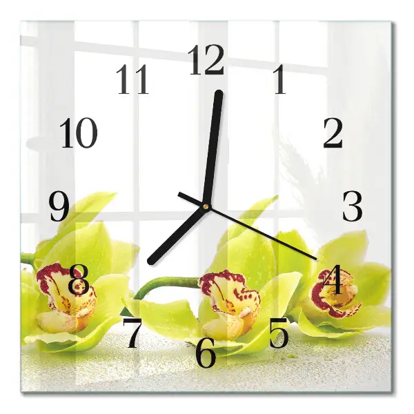Horloge murale carrée Orchidée