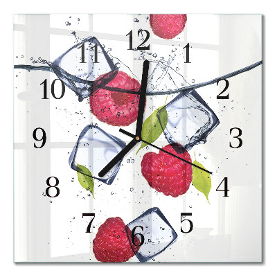 Pendule carrée en verre Framboises