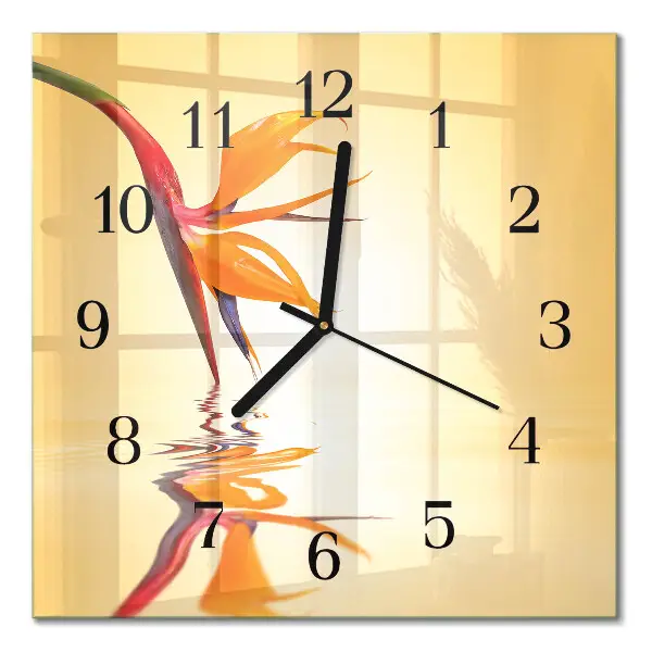Horloge murale carrée Fleur