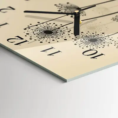 Pendule carrée en verre Fleurs