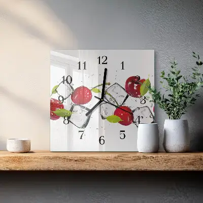 Pendule carrée en verre Glace à la cerise