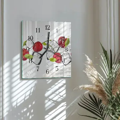 Pendule carrée en verre Glace à la cerise