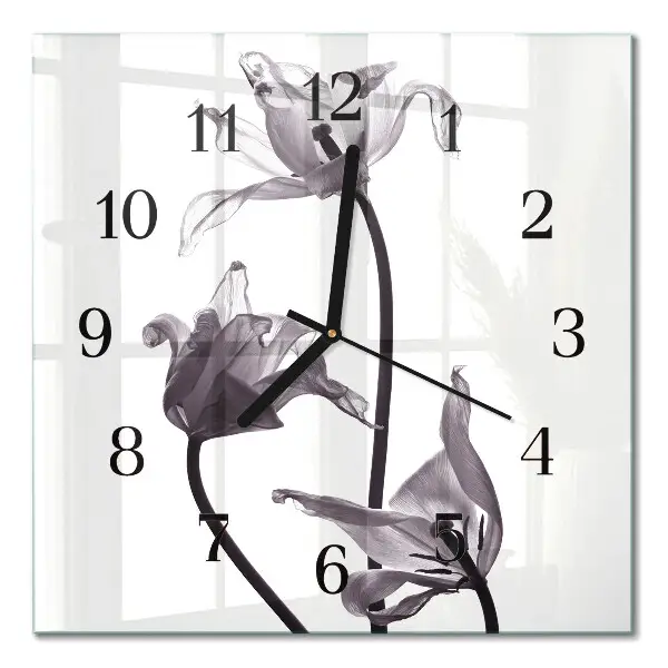Horloge murale carrée Fleurs
