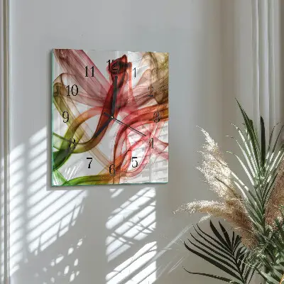Pendule carrée en verre Abstraction