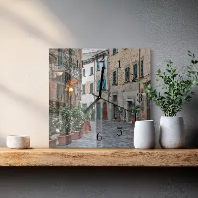 Pendule carrée en verre Rue