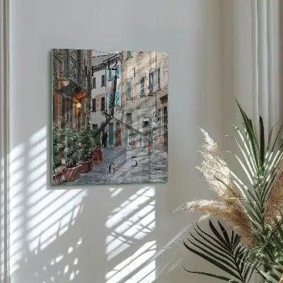 Pendule carrée en verre Rue