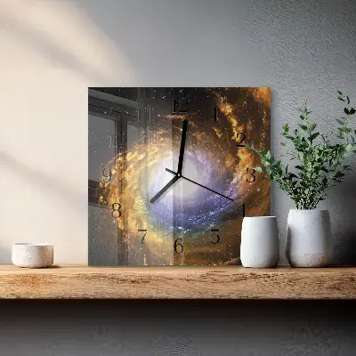 Pendule carrée en verre Cosmos