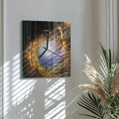 Pendule carrée en verre Cosmos