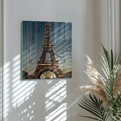 Horloge murale carrée Tour eiffel