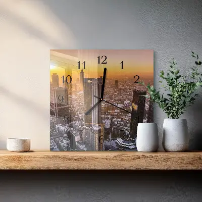 Pendule carrée en verre Coucher de soleil