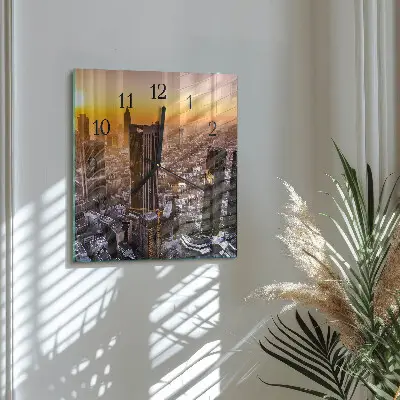Pendule carrée en verre Coucher de soleil
