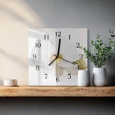 Pendule carrée en verre Orchidée