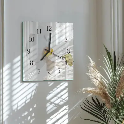 Pendule carrée en verre Orchidée