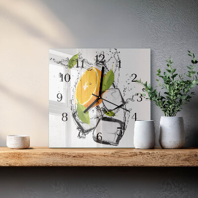 Pendule carrée en verre Glace