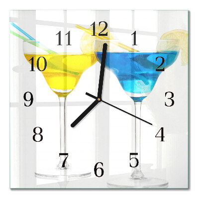 Horloge murale carrée Cocktail