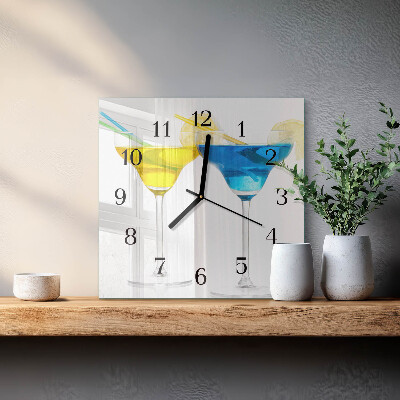 Horloge murale carrée Cocktail