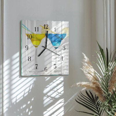 Horloge murale carrée Cocktail