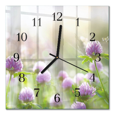 Horloge murale carrée Fleurs
