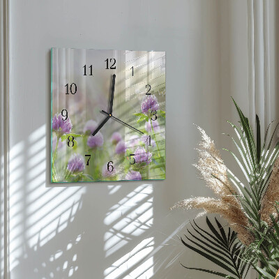 Horloge murale carrée Fleurs