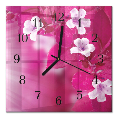 Horloge murale carrée Fleurs