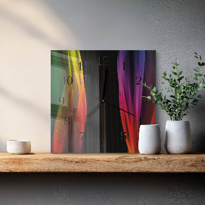 Pendule carrée en verre Abstraction