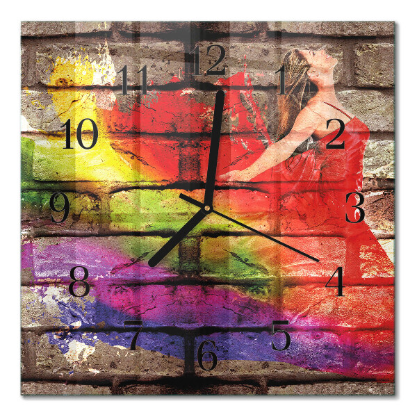 Horloge murale carrée Brique