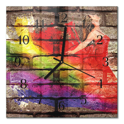 Horloge murale carrée Brique