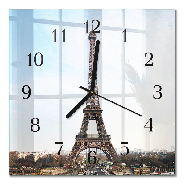 Horloge murale carrée Tour eiffel