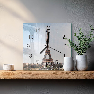 Horloge murale carrée Tour eiffel