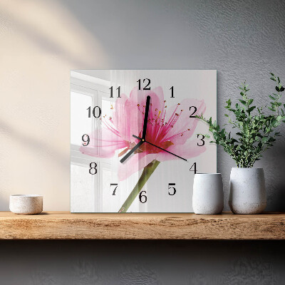 Horloge murale carrée Fleur