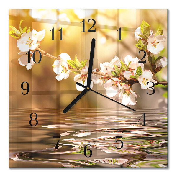 Horloge murale carrée Fleurs
