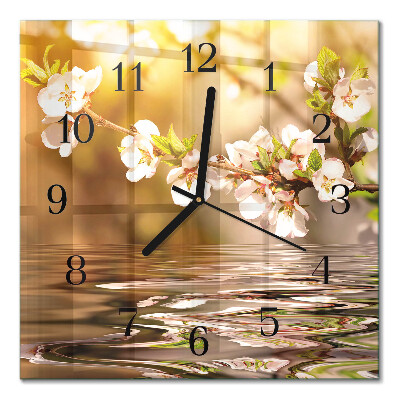 Horloge murale carrée Fleurs
