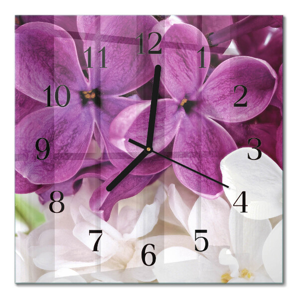 Horloge murale carrée Fleurs