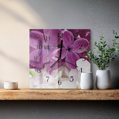 Horloge murale carrée Fleurs