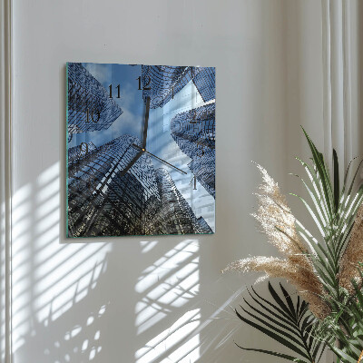 Horloge murale carrée Bâtiments en verre