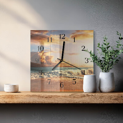 Horloge murale carrée Côte de sable