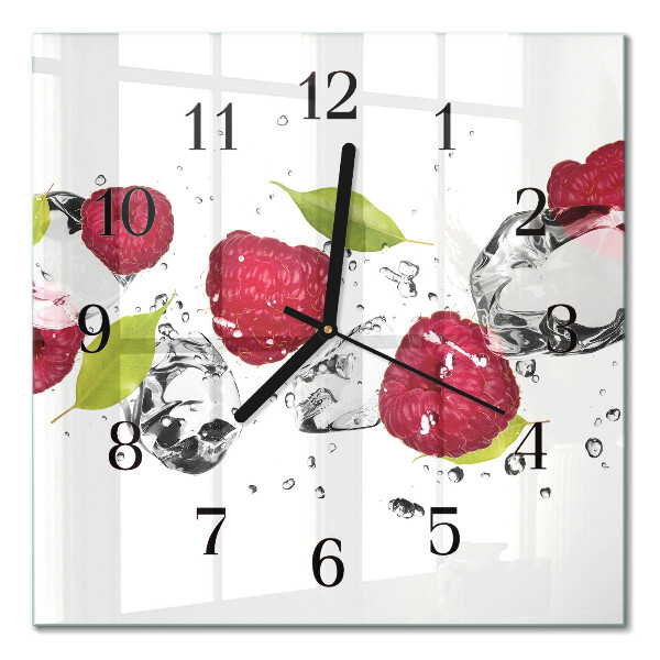 Horloge murale carrée Framboises