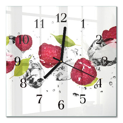 Horloge murale carrée Framboises