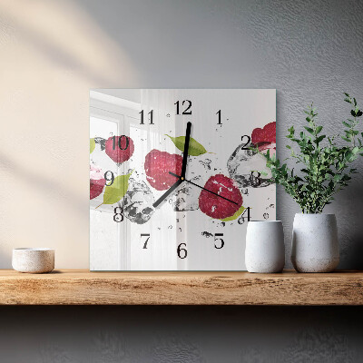 Horloge murale carrée Framboises